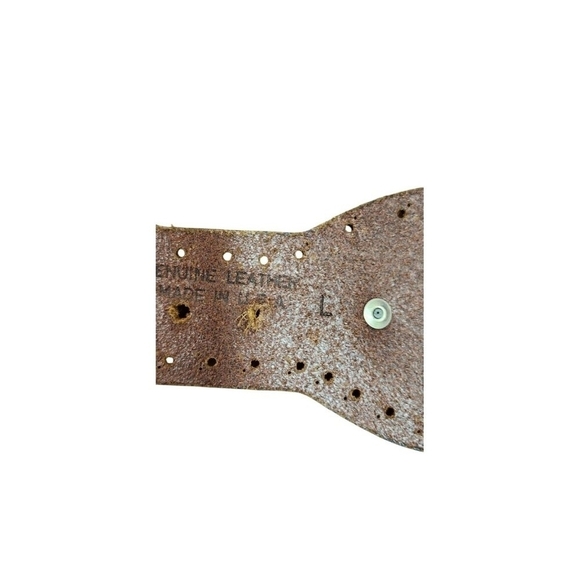 Vintage Avignon Silver Leather Embellished Metalwork Wide Belt size L Bohemian - Picture 11 of 15